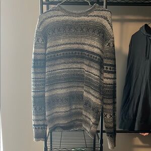 Gray and Black Patterned Sweater